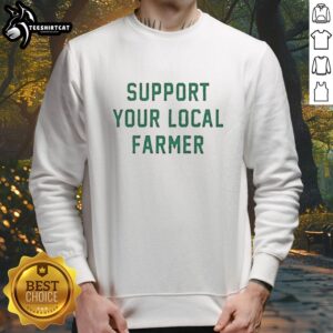 Vintage sweatshirt featuring 'Support Your Local Farmer' design, perfect for eco-conscious fashion lovers.