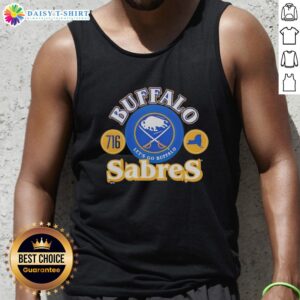 Premium Buffalo Sabres ice hockey tank top featuring 'Ets Go Buffalo 716' design for fans and sports enthusiasts.