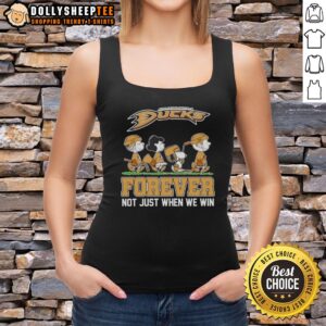 Original Peanuts X Anaheim Ducks tank top featuring Abbey Road design, celebrating fandom beyond just winning.