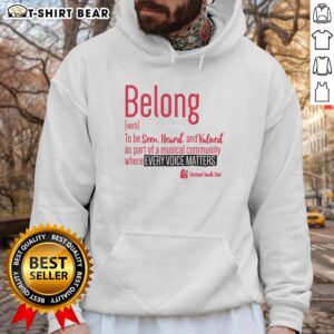 Official Cincinnati Youth Choir Belong Hoodie featuring vibrant design and logo, perfect for choir members and supporters.