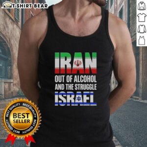 Top Iran Out of Alcohol and the Struggle Israel Tank Top featuring bold graphics and vibrant colors for a unique style.