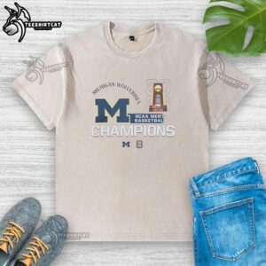 Pretty Michigan Wolverines NCAA Basketball Champions 2026 washed t-shirt, showcasing team pride and vintage style.