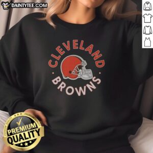 Hot Cleveland Browns circle sweatshirt featuring team colors and logo, perfect for game day and casual wear.