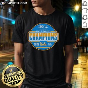 Premium UCLA Bruins Women's Gymnastics Champions 2026 logo t-shirt featuring vibrant team colors and stylish design.