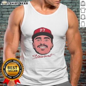 Alt Text: Premium Sal Stewart Cincinnati Reds MLB big face signature tank top featuring vibrant team colors and stylish design.
