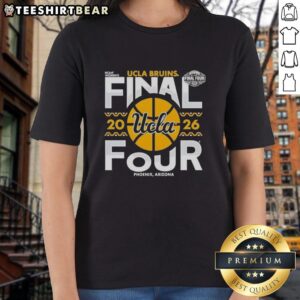2026 NCAA Women's UCLA Bruins Final Four tee shirt in Phoenix, Arizona, featuring vibrant team colors and logo design.