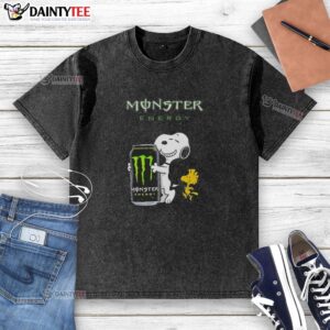 Top Snoopy and Woodstock X Monster Energy washed t-shirt featuring vibrant graphics and a casual fit for fans.