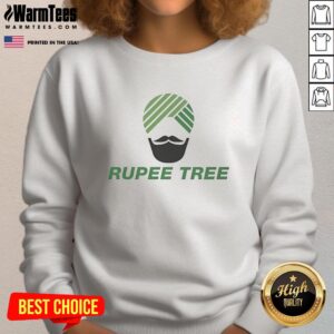 Alt Text: Stylish Official Rupee Tree Indian Face Sweatshirt featuring vibrant graphics and cozy design for casual wear.