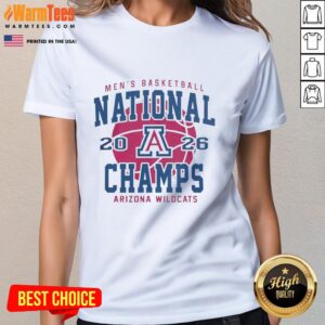 Hot Arizona Wildcats 2026 NCAA Men's Basketball Championship Game ladies tee featuring team colors and logo in Indianapolis.