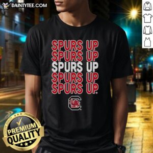 Alt Text: Awesome Spurs Up South Carolina Gamecocks T-Shirt featuring bold graphics and team colors for fans and supporters.