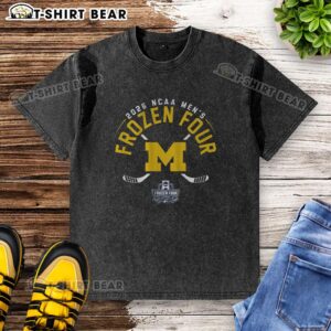 Top Michigan Men's Hockey 2026 Frozen Four T-shirt featuring Notre Dame Fighting Irish Golf Leprechaun design.