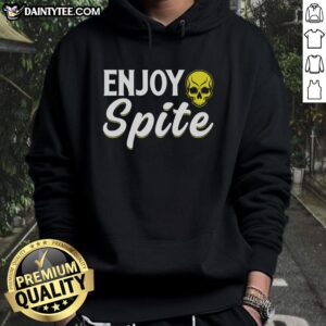 Stylish Top Enjoy Spite Hoodie in black, featuring a cozy design and trendy graphics for casual wear.