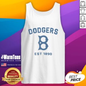 Alt Text: Premium Los Angeles Dodgers Cooperstown Duster Tank Top in blue, perfect for baseball fans and summer outings.