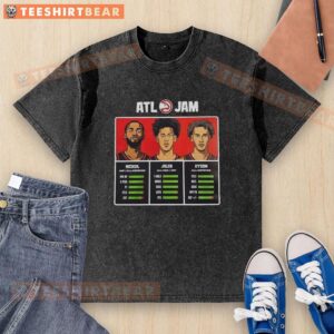 Original Atlanta Hawks Nickeil Jalen and Dyson ATL Jam washed t-shirt featuring vibrant team graphics and comfortable fit.