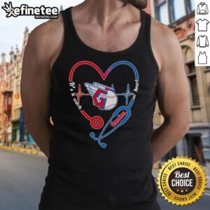 Pretty Cleveland Guardians heart and soul tank top featuring a stethoscope and heartbeat design, perfect for fans.