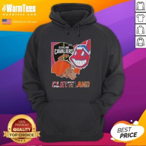 Alt Text: Premium Cleveland Cavaliers football symbol helmet logo and map hoodie featuring vibrant team colors and graphics.