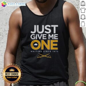 Awesome 'Just Give Me One' Hockey Tank Top design, celebrating a passion for hockey since 1970, perfect for fans.