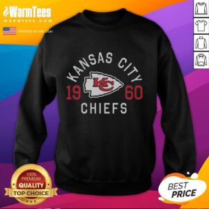 Alt Text: Awesome Kansas City Chiefs Heritage Print Sweatshirt featuring bold team logo and stylish design for fans.