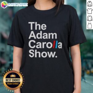 Alt Text: Ladies tee featuring the Nice The Adam Carolla Show ACS logo, perfect for fans of the podcast and stylish casual wear.