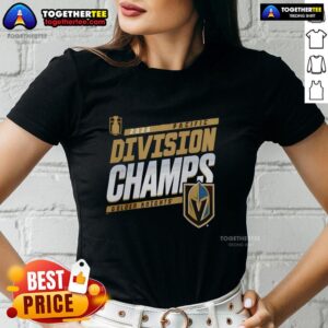 2026 Ladies Tee celebrating Nice Vegas Golden Knights Division Champions with vibrant team colors and logo design.