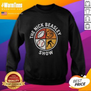 Official Nick Beasley Show logo sweatshirt featuring bold design and vibrant colors, perfect for fans and casual wear.