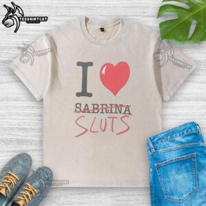 Official I Love Sabrina Sluts washed t-shirt featuring trendy design and soft fabric, perfect for casual wear.