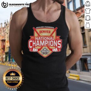 Premium Denver Pioneers 2026 NCAA Frozen Four Men's Ice Hockey National Champions tank top in vibrant colors.