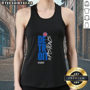 Awesome Detroit Pistons playoff basketball logo tank top showcasing team pride and style for fans.