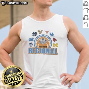 2026 NCAA Division I Women's Basketball Regional Fort Worth tank top featuring team logo and vibrant colors.