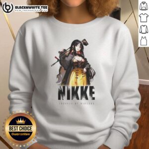 Alt Text: Official Nikke Goddess of Victory sweatshirt featuring vibrant graphics, perfect for fans and gamers alike.