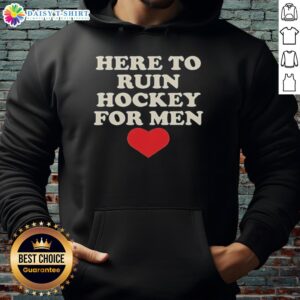 Premium Here To Ruin Hockey For Men Heart Shape Retro Hoodie in stylish design, perfect for hockey fans and casual wear.