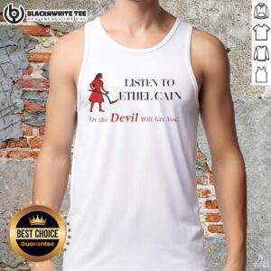 Stylish Ethel Cain Coachella tank top featuring 'The Devil Will Get You' design, perfect for music festival fashion.