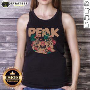 Happy campers wearing Awesome Peak tank tops enjoy a sunny outdoor adventure in nature.
