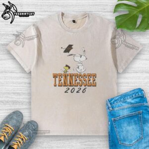 Good Snoopy X Woodstock University of Tennessee Graduation 2026 cartoon washed t-shirt featuring vibrant graphics.