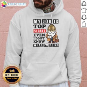 Funny hoodie featuring 'My Job Is Top Secret, Even I Don't Know What I'm Doing' text for casual wear.