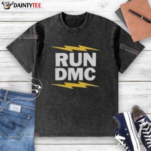 Alt Text: Original Run DMC Electric Washed T-Shirt featuring iconic logo and vibrant color, perfect for hip-hop fashion enthusiasts.