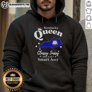 Good Kentucky Queen hoodie in stylish design, embodying classy, sassy, and smart-assy vibes for proud Kentuckians.