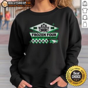 Official North Dakota Ice 2026 NCAA Hockey Frozen Four Sweatshirt featuring team colors and logo, perfect for fans.