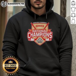 Premium Denver Pioneers 2026 NCAA Frozen Four Men's Ice Hockey National Champions hoodie in vibrant team colors.