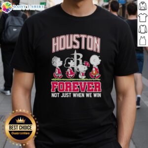 Alt Text: Hot Peanuts Characters MLB Houston Astros Forever T-Shirt, celebrating fandom beyond just wins.