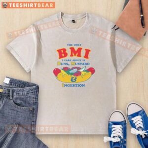 Premium Buns Mustard and Ingestion washed T-shirt featuring a humorous design, perfect for food lovers.