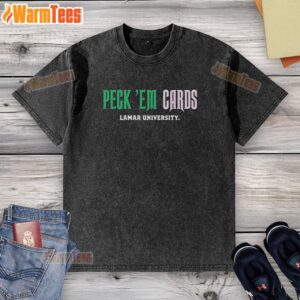 Good Lamar University Peck 'Em Cards Slogan T-Shirt - Image 2