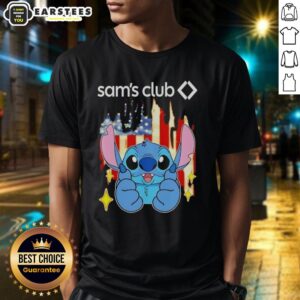 Alt Text: Cute Stitch Like Sam's Club USA Flag T-Shirt featuring a vibrant design and patriotic colors, perfect for casual wear.