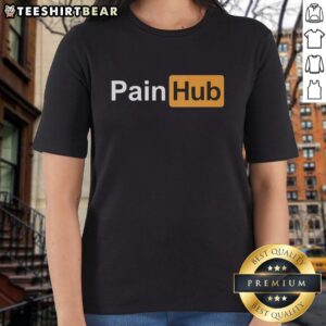 Alt Text: Hot Painhub logo parody on a stylish ladies tee, perfect for humor and trendy fashion lovers.