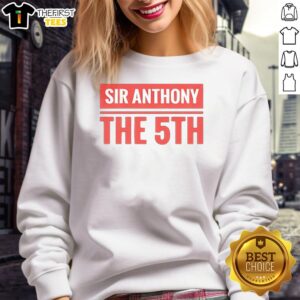 Top Sir Anthony The 5th Stacked Block Sweatshirt featuring bold graphic design and comfortable fit for casual wear.