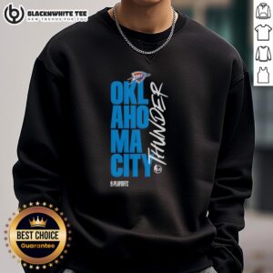 Oklahoma City Thunder playoff basketball logo sweatshirt, showcasing team spirit and style for fans.
