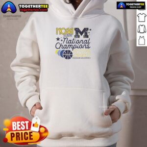Alt Text: 2026 NCAA Men's National Champions Michigan Wolverines basketball hoodie in navy blue, showcasing team pride and style.