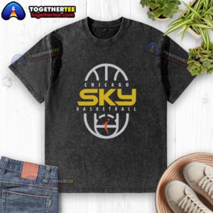 Pretty Chicago Sky Basketball 2026 on-court authentic practice logo washed t-shirt in vibrant colors