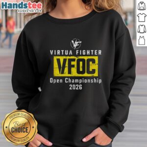 Premium Virtua Fighter Open Championship 2026 sweatshirt featuring bold graphics and a comfortable fit for gamers.