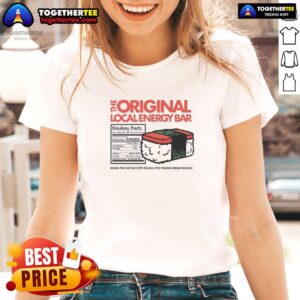 Awesome local energy bar 'Musubi' Ladies Tee for tough workouts, featuring stylish design and comfortable fit.